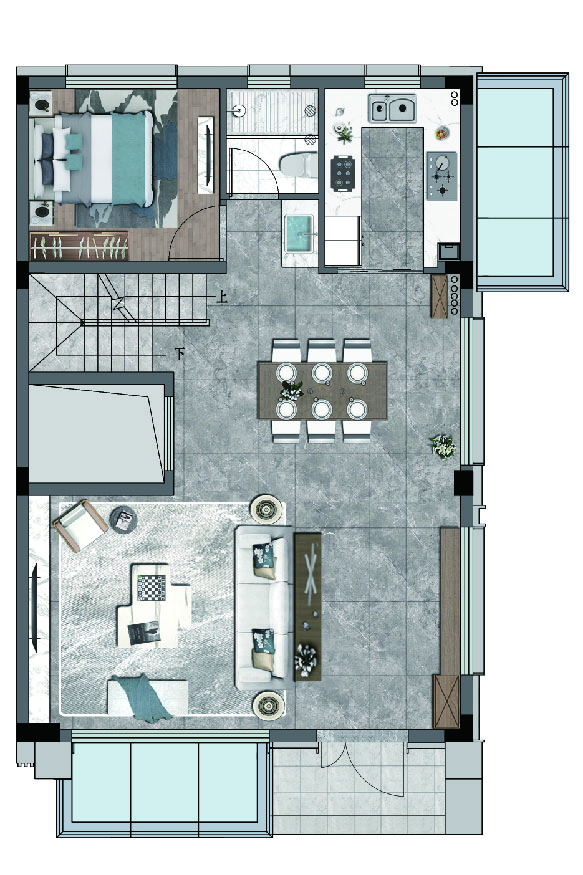 mk体育·辉逸云庭排屋户型地上一层