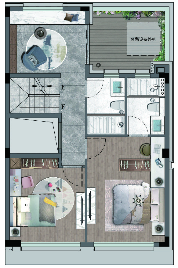 mk体育·辉逸云庭排屋户型地上二层